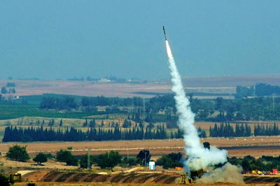 כיפת ברזל בפעולה סמוך לישובי עוטף עזה