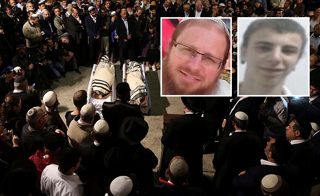 ההלוויה, הערב. בקטן: נתנאל והרב יעקב ליטמן