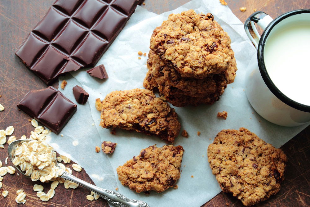 עוגיות שיבולת שועל ושוקולד ללא קמח