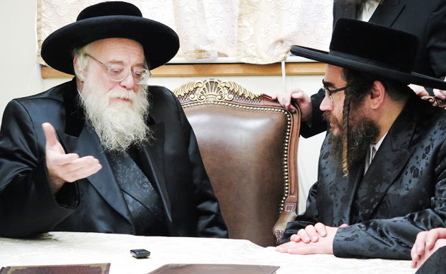 גלריה: הרבי מתולדות אהרן נפגש עם אב"ד סאטמר