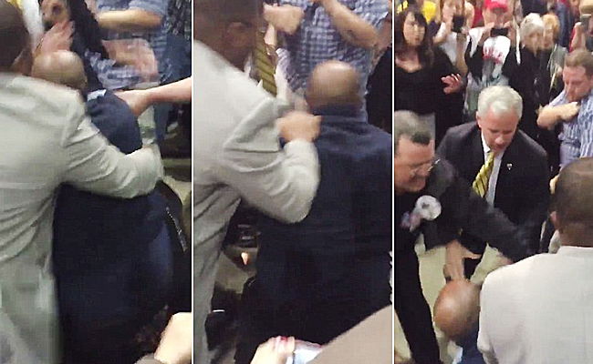 בעידוד טראמפ? תומכי המיליארדר תקפו מפגין כהה עור