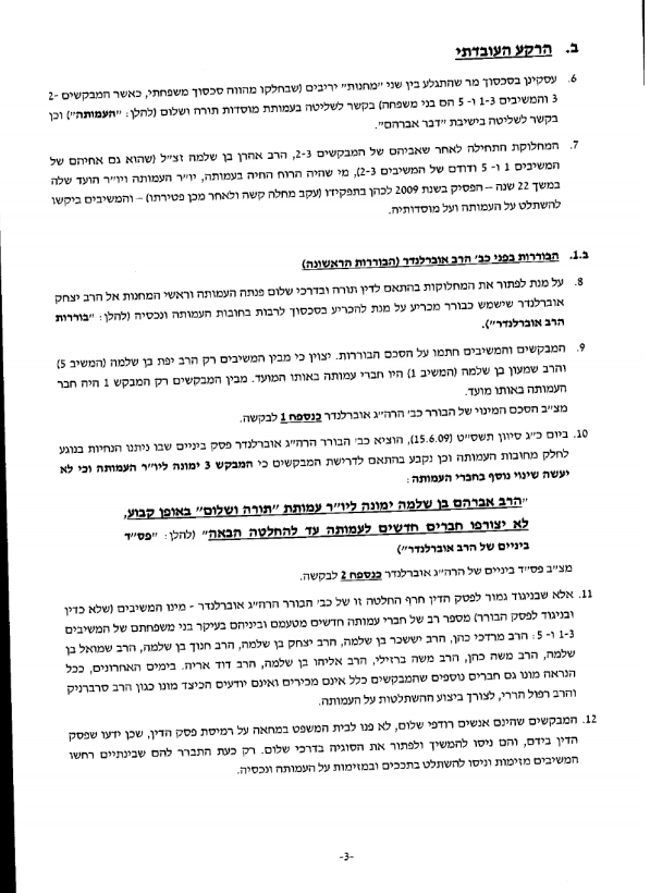 כתב התביעה של מנהלי העמותה