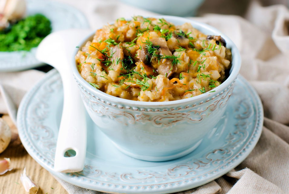 "ריזוטו" גריסים עם דלעת ופטריות