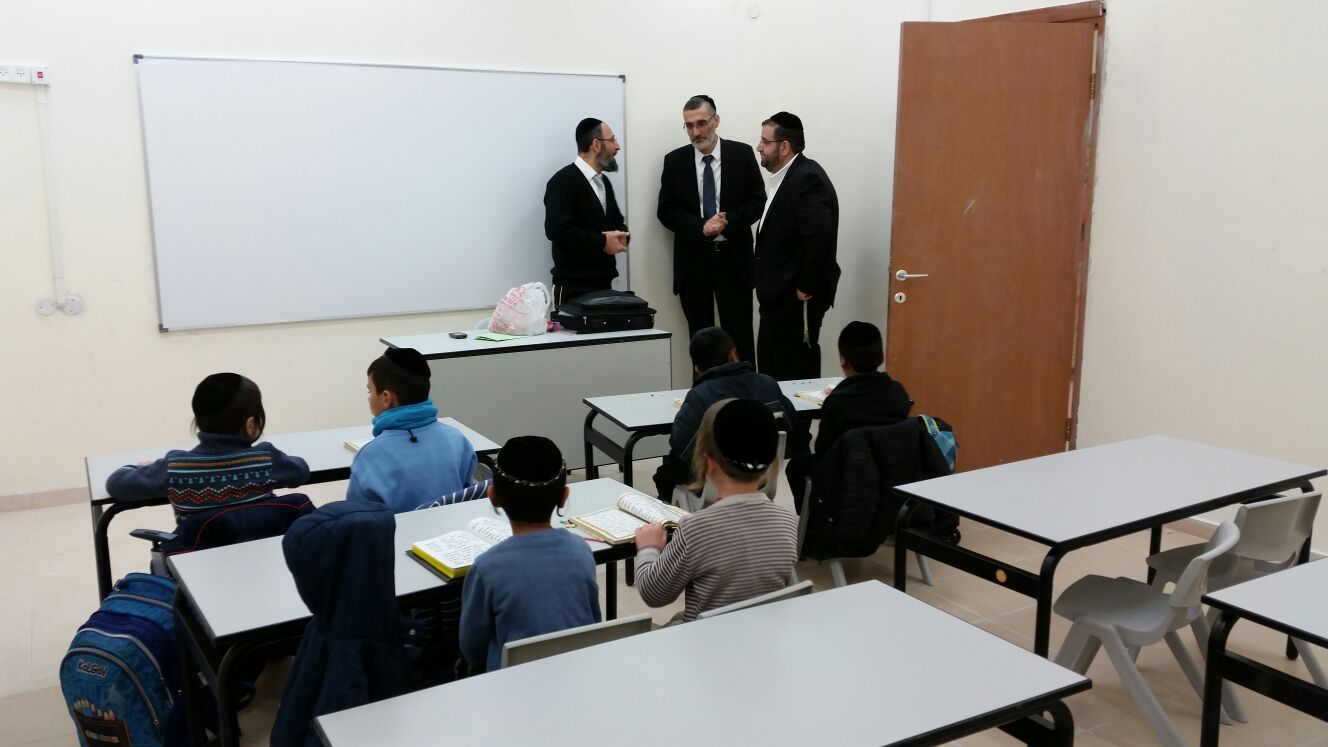 אחת הכיתות במבנה הזמני