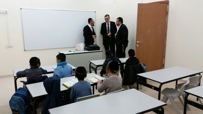 אחת הכיתות במבנה הזמני