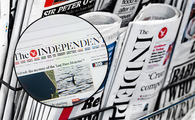 ה'אינדפנדנט' בגרסה המודפסת והאינטרנטית