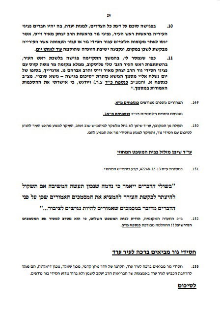 עתירה לבג"ץ: מלחמת חורמה בערד כנגד הציבור החרדי