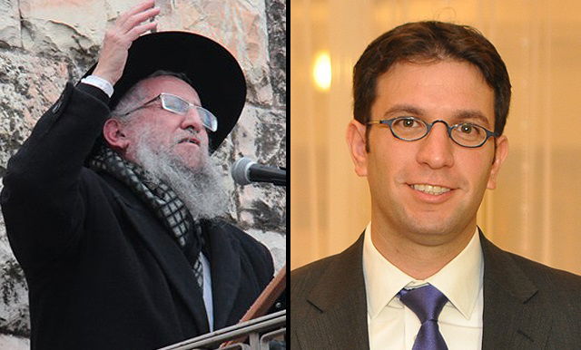 מימין - עו"ד חיים זיכרמן; משמאל - האב הרב דוד זיכרמן