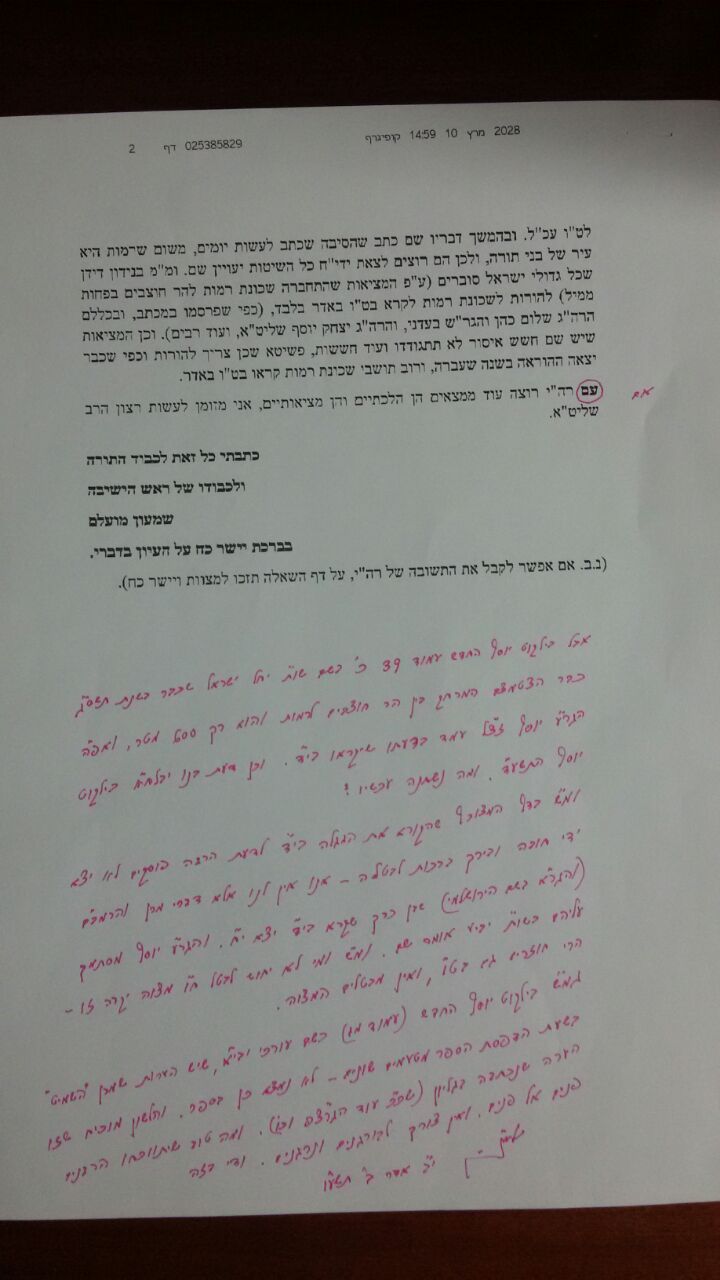 פסק ההלכה של הרב מזוז