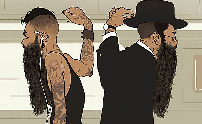 בשער ה"ניו יורקר": איור של יהודי חסידי והיפסטר