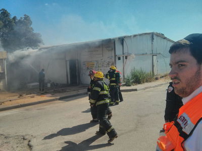 שרפה בקראוון בית הכנסת של חסידי ברסלב