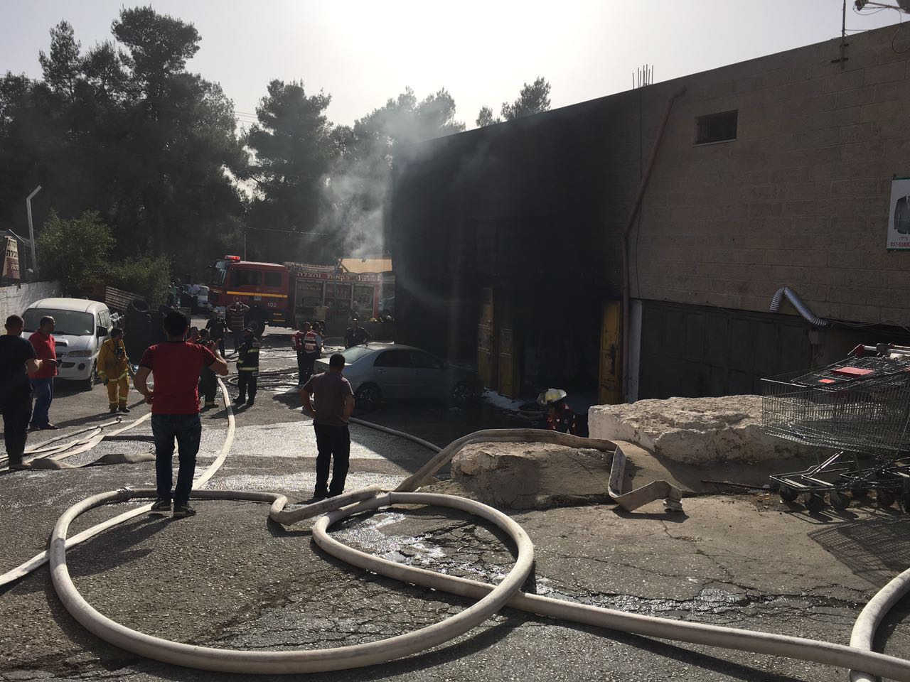 שריפה פרצה בתחנת דלק בכניסה לביתר עילית