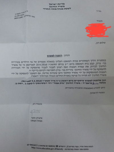 המחוז החרדי פועל להעברת גננות למשרד החינוך