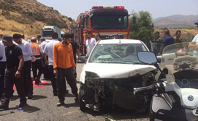 זירת התאונה בצומת מגדל