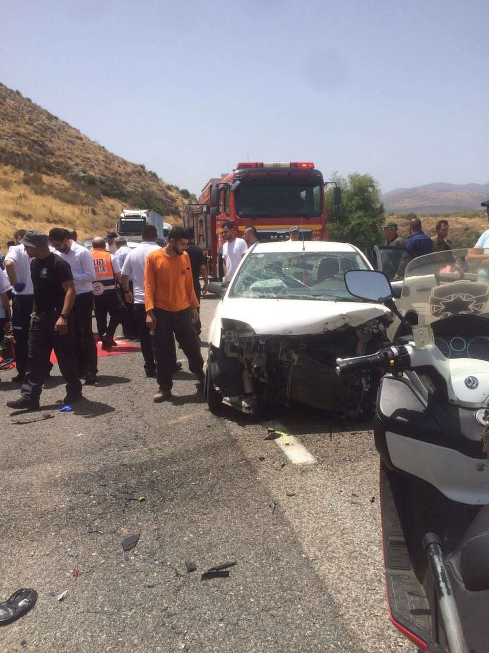 זירת התאונה בצומת מגדל