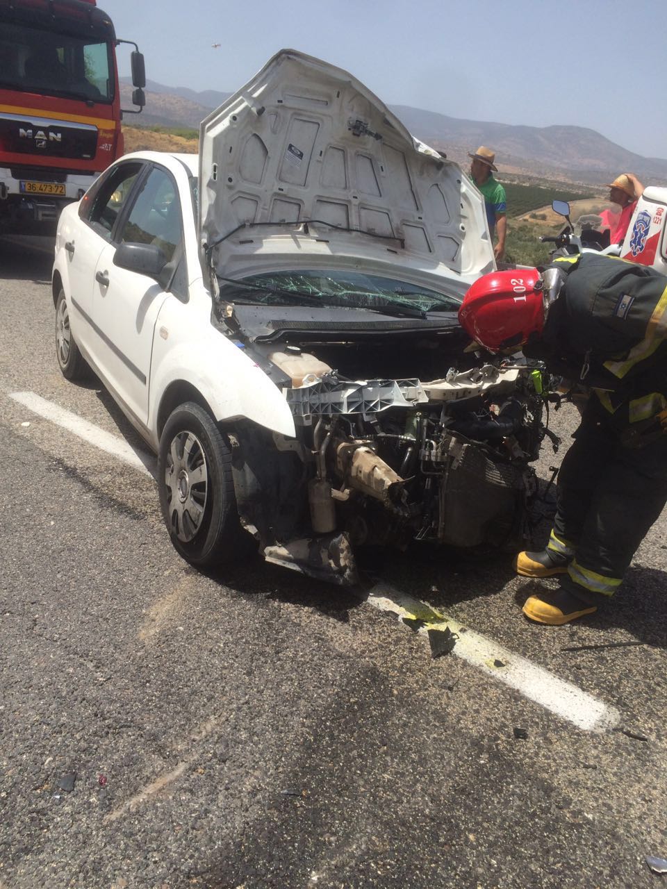 זירת התאונה בצומת מגדל