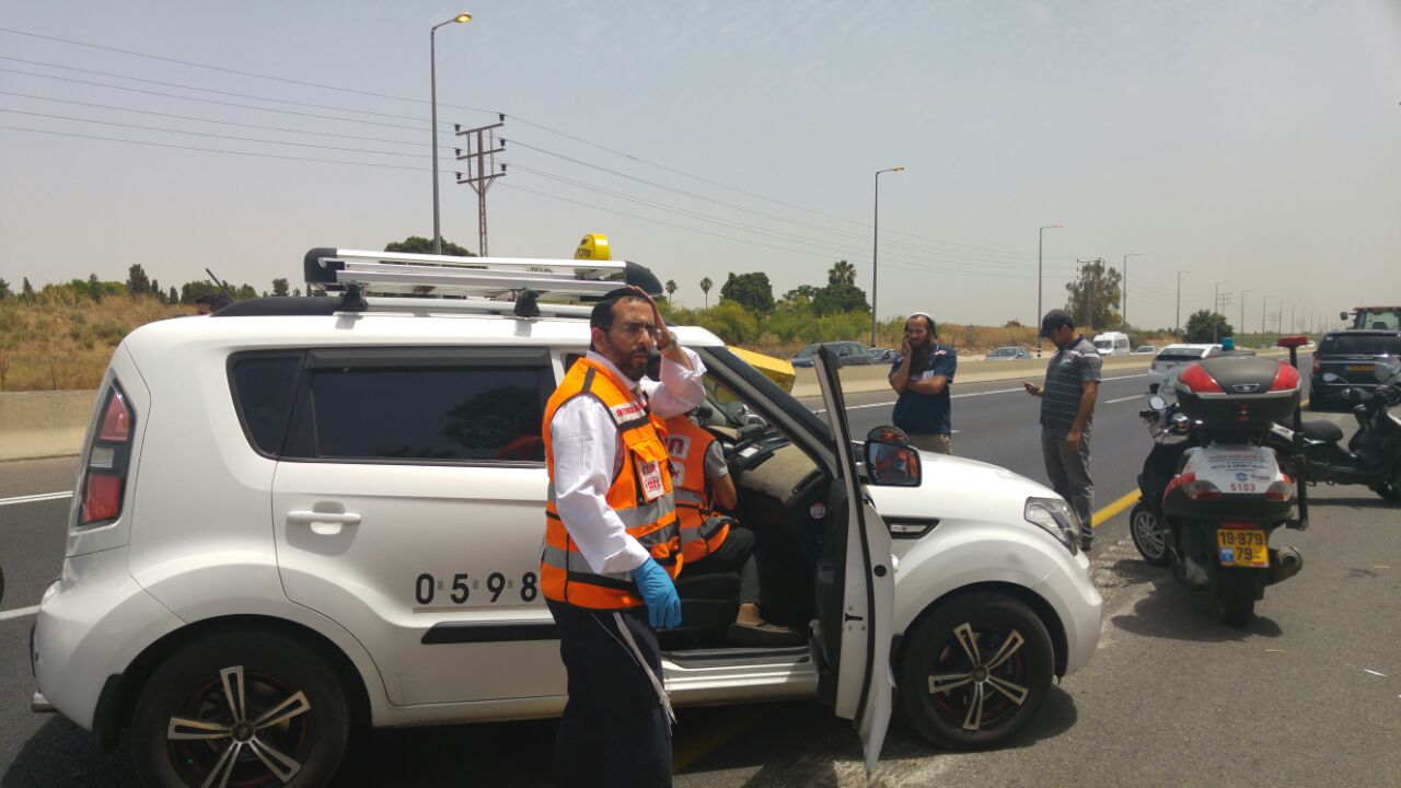 זירת התאונה בכביש 40