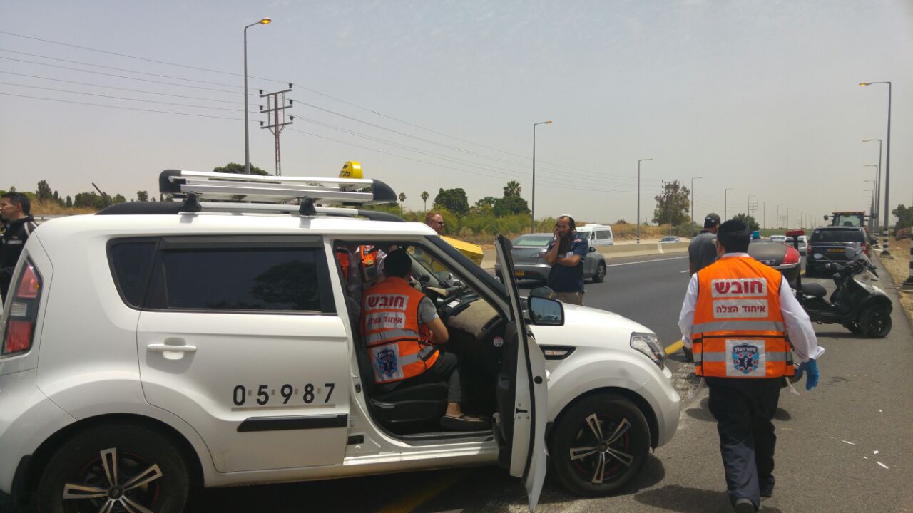 זירת התאונה בכביש 40