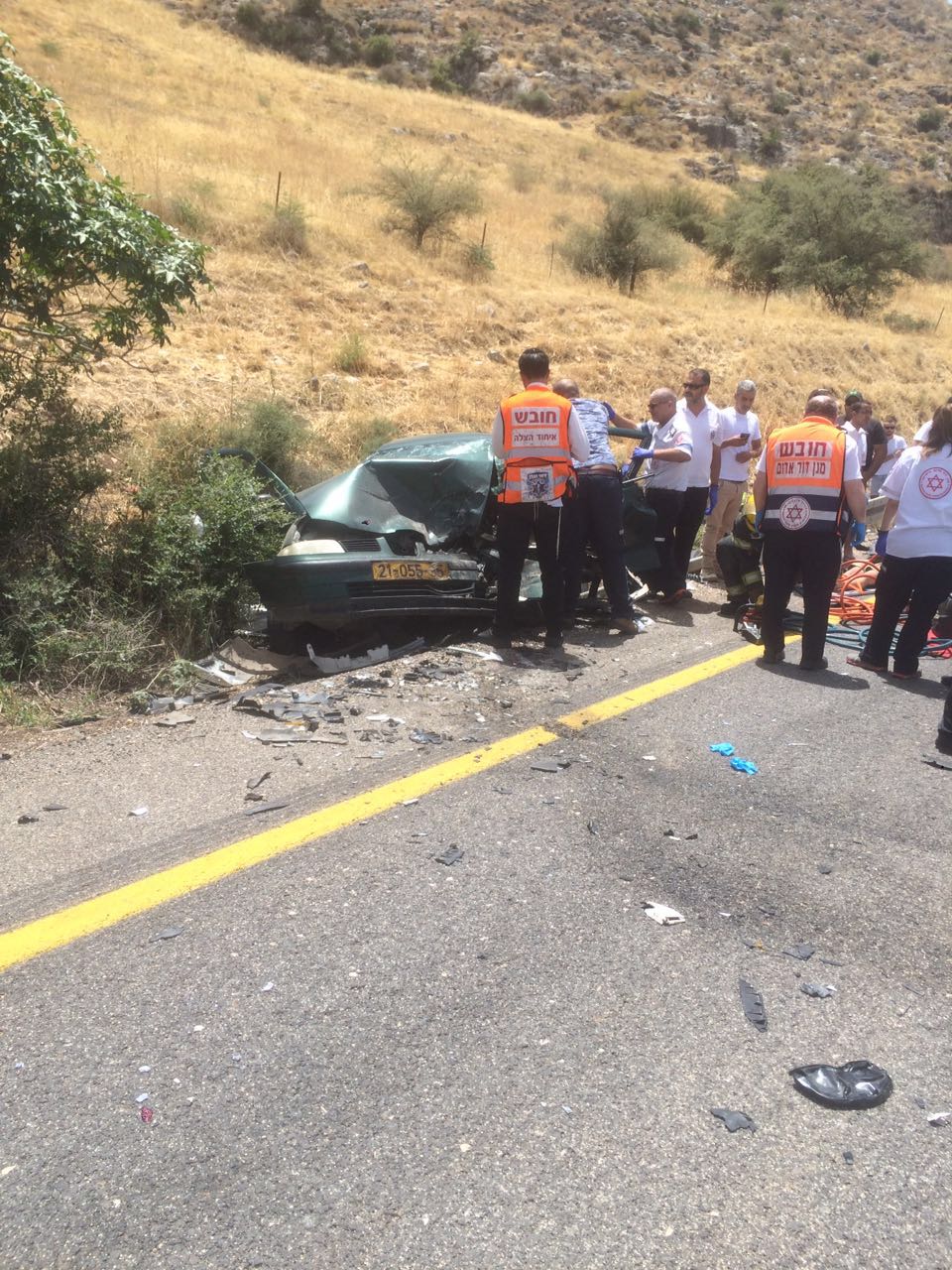 זירת התאונה בצומת מגדל