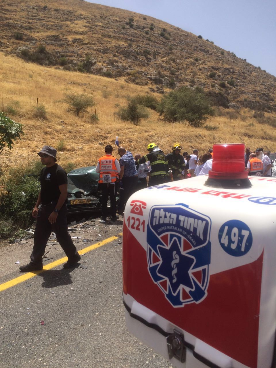 זירת התאונה בצומת מגדל