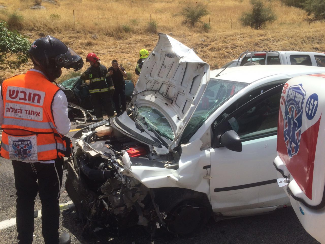 זירת התאונה בצומת מגדל