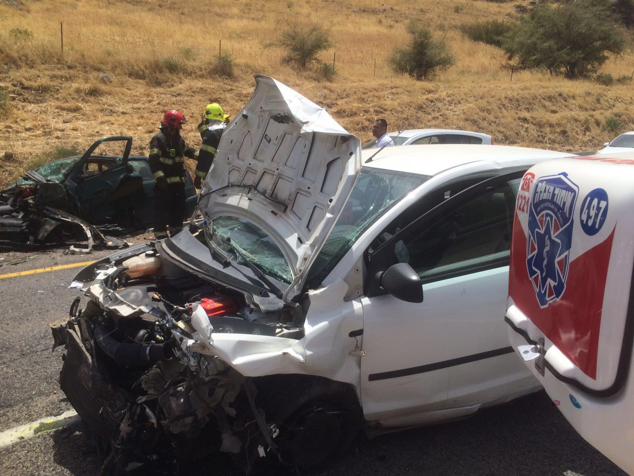 זירת התאונה בצומת מגדל