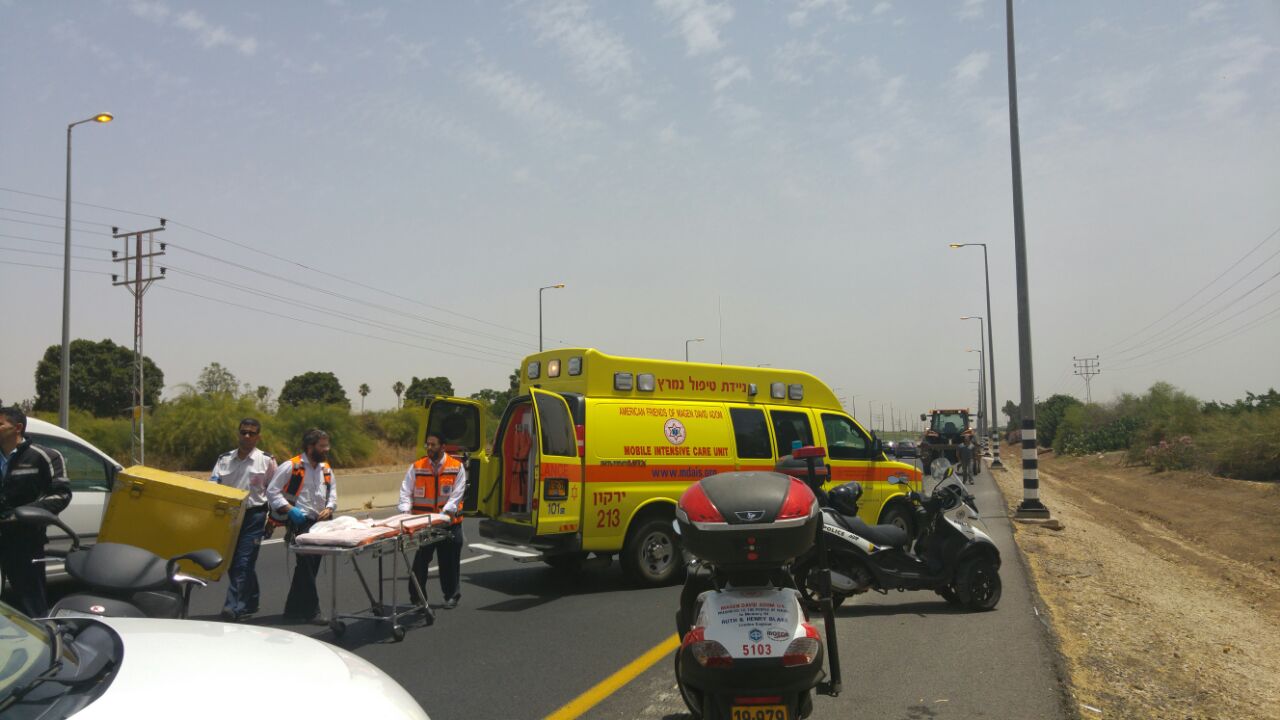 זירת התאונה בכביש 40