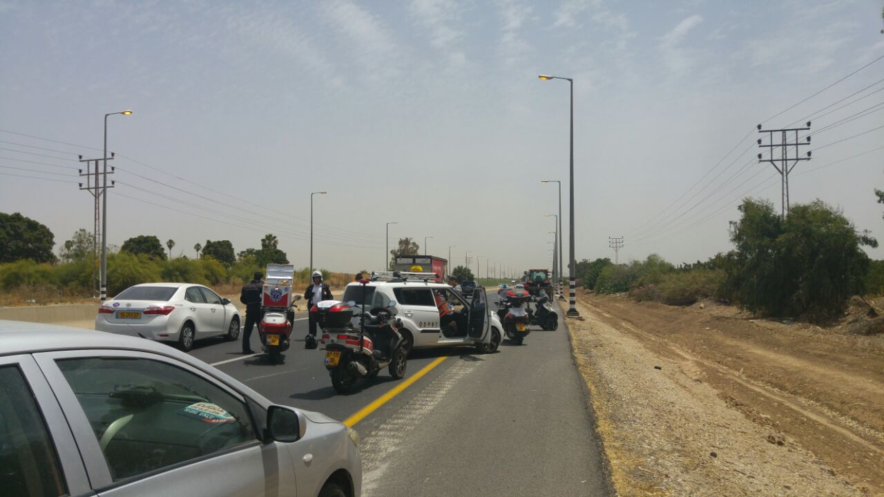 זירת התאונה בכביש 40