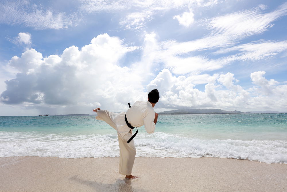 תרגול בעיטות רגליים. אילוסטרציה