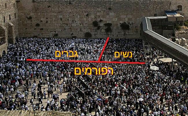 הכותל המערבי חולק לשלושה: גברים, נשים ורפורמים