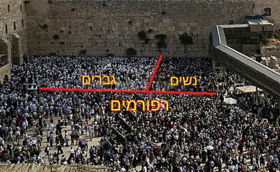 הכותל המערבי חולק לשלושה: גברים, נשים ורפורמים