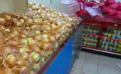 צפו: נחש צפע מסתתר בין הבצלים ב"רמי לוי"