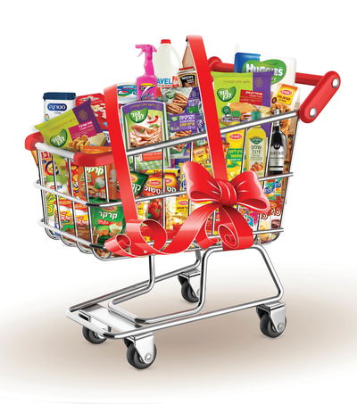 עגלת קניות מתנה בהגרלה של עוף טוב