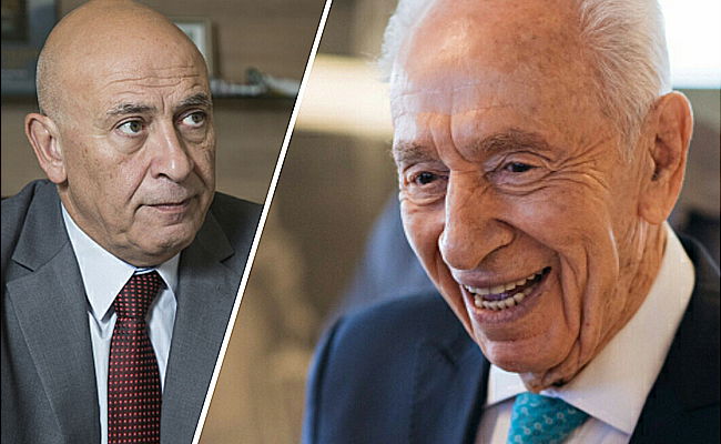 הנשיא לשעבר שמעון פרס וח"כ גטאס