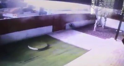 צפו: הרקטה מתפוצצת, האנשים נמלטים בבהלה