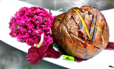 פטריית פורטבלו על חיטה אדומה