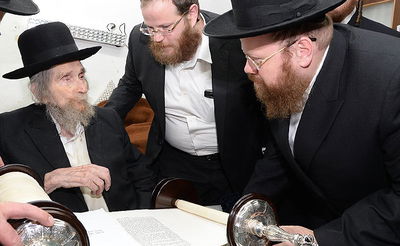 מנחם גשייד עם מרן הרב שטיינמן