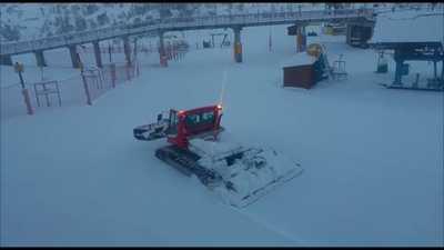 באתר החרמון מכינים את מסלולי הסקי. צפו