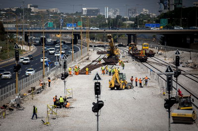 עבודות לפיתוח הרכבת. ארכיון
