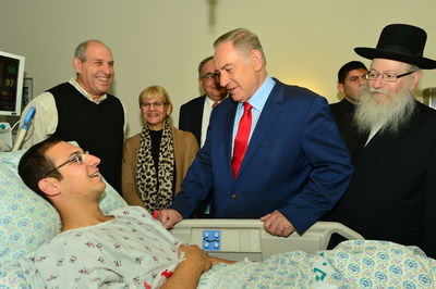 נתניהו וליצמן ביקרו את הפצועים מפיגוע הדריסה