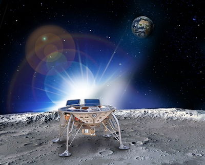 חללית פרטית על הירח. הדמייה