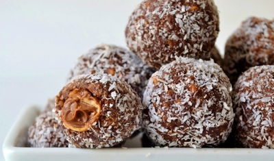 כדורי שוקולד עם הפתעה מלוחה מתוקה