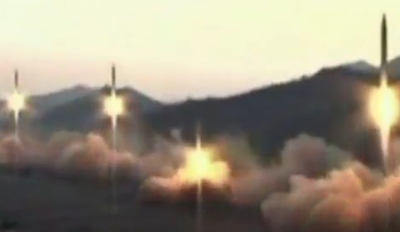 שיגור הטילים מצפון קוריאה. מרהיב