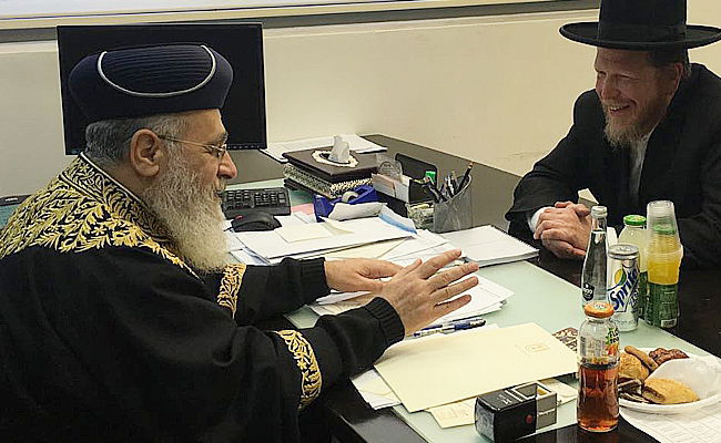 הראשון לציון בפגישה עם הרב ובר