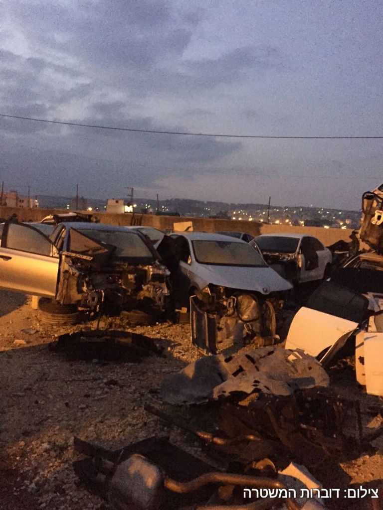 המשטרה פשטה על משחטות כלי רכב בג'נין