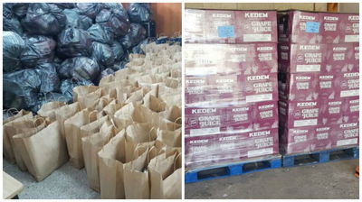 חלוקת סלע מזון ע"י מוסדות משכן שלמה.