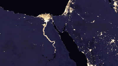 ישראל מוארת לצד המדינות החשוכות