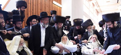 הגר"ח קנייבסקי - סנדק; האדמו"ר מצאנז כובד בברכות • צפו