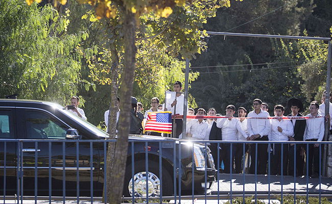 הלימוזינה המשוריינת של הנשיא בביקורו של אובמה