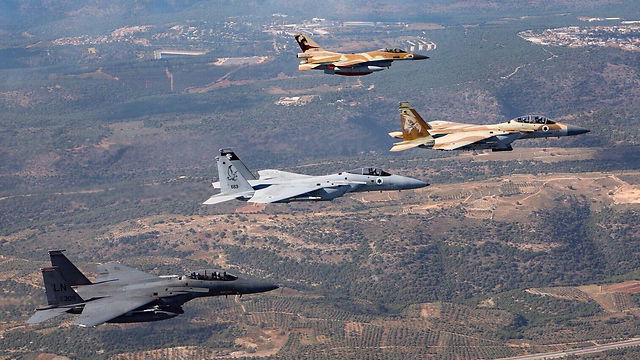 עשרות מטוסי חיל האוויר של ארה"ב וישראל תרגלו במשותף. צפו